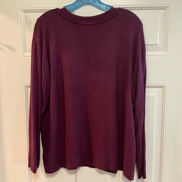 NWT ~ Gloria Vanderbilt Rhinestone Hacci Top. Sz. L - Picture 3 of 5